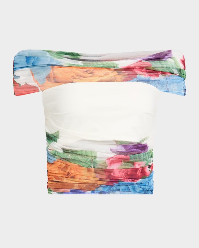 Isadola Folded Off-Shoulder Ruched Top